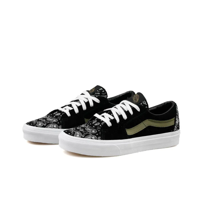 Vans Sk8 Low Paisley Suede Black Green-2