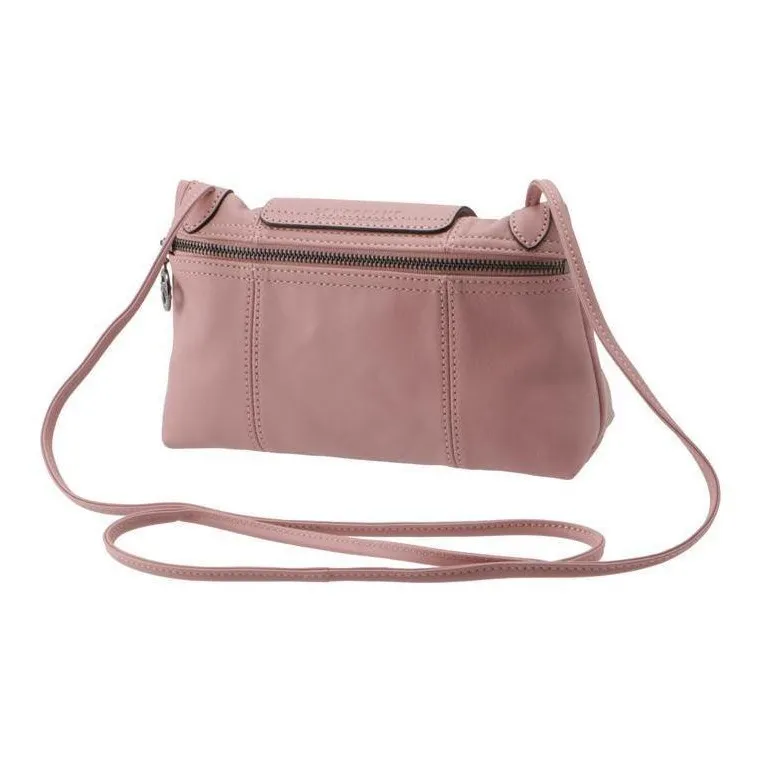 LONGCHAMP Le Pliage Cuir Fabric Crossbody Bag Women's Antique Pink-3