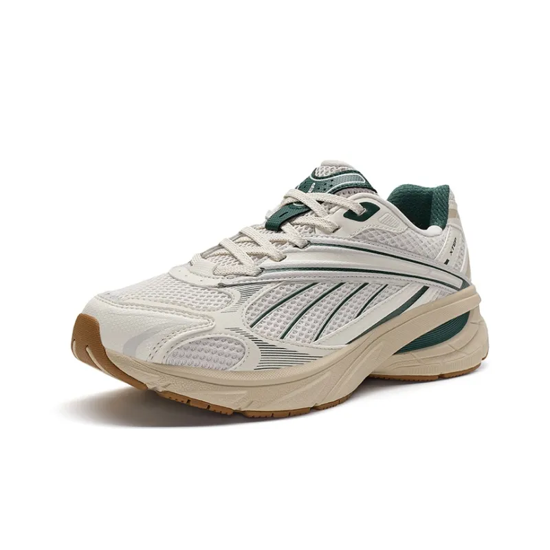 XTEP Small Basque Lightweight Low Top Casual Shoes Women's White Sand Gray/Forest Green-2