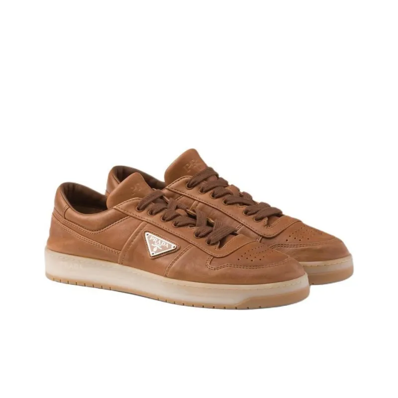 PRADA Downtown Low Top Skateboard Shoes Men's Brown-2