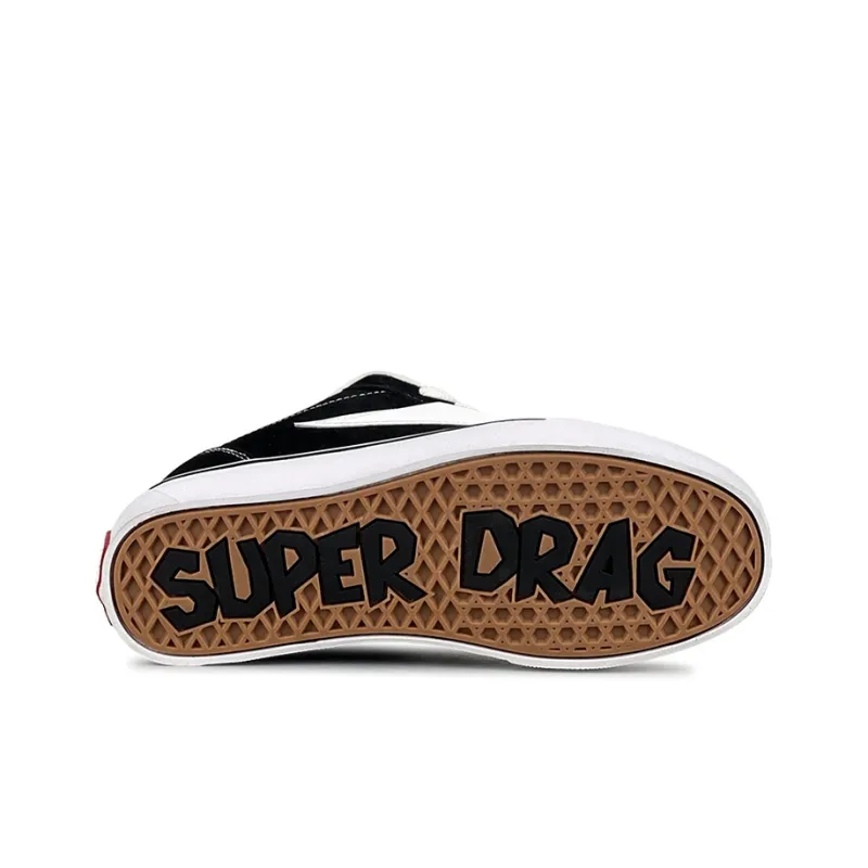 LuzaoT SUPER DRAG Wear Resistant Low Top Skateboard Shoes Unisex Black White-5
