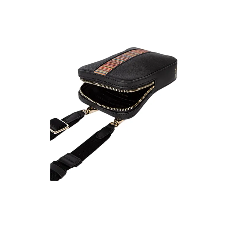 Paul Smith Cow Leather Crossbody Bag Small Size Men's Black-2