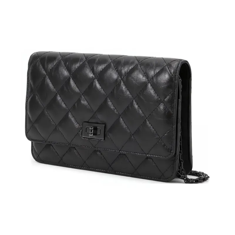 CHANEL 2.55WOC Leather Crossbody Bag Regular Women's Black-1
