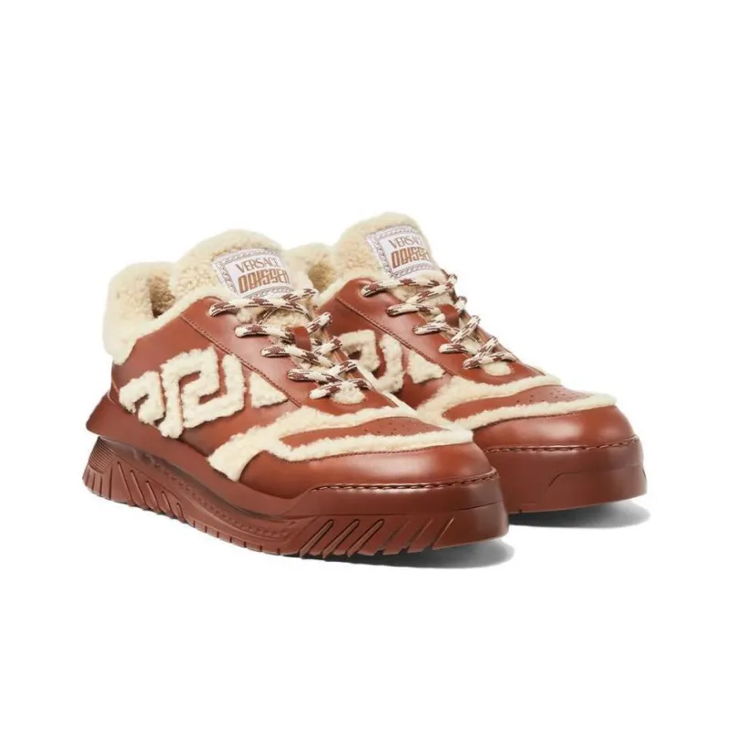 VERSACE Greca Odissea Shearling Sneakers-1