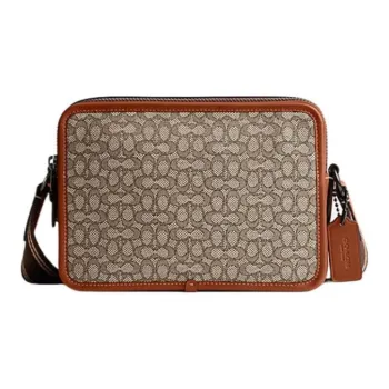 COACH Charter Jacquard Calfskin Camera Bag Shoulder Bag Crossbody Bag Medium Size Women's Brown