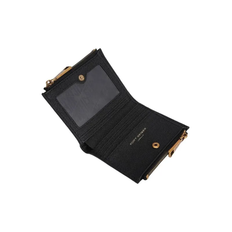 Kurt Geiger London Fish Paste Embossed Cow Leather Wallet Mini Women's Black-3
