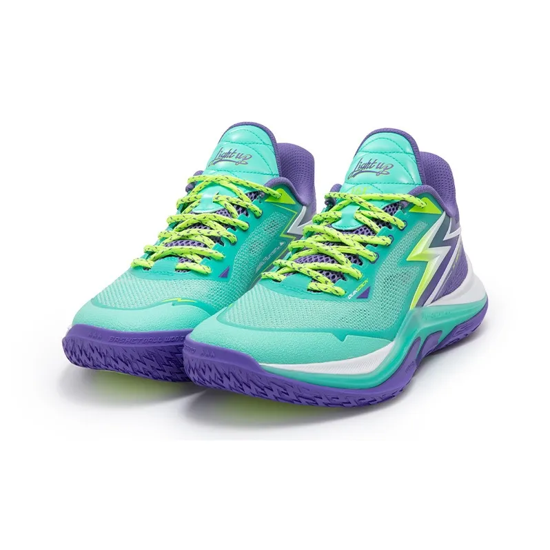 361° LIGHT UP 1 Cushioning Anti Slip Wear Resistant Breathability Low Top Basketball Shoes Men's Jade Green-2
