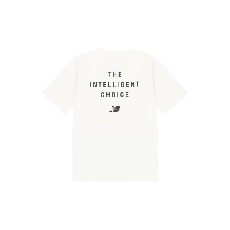 New Balance Drop Shoulder Sleeve T Shirt Unisex White-1