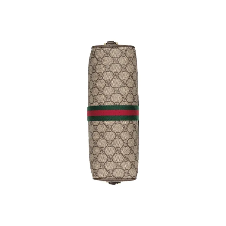 GUCCI Ophidia Canvas With Leather Canvas Bag Camera Bag Shoulder Bag Crossbody Bag Small Size Unisex Ebony/Brown-3