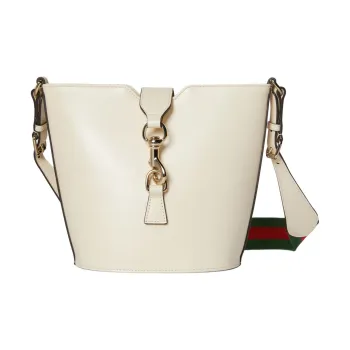 GUCCI Leather Bucket Bags Shoulder Bag Crossbody Bag Mini Women's Ivory White