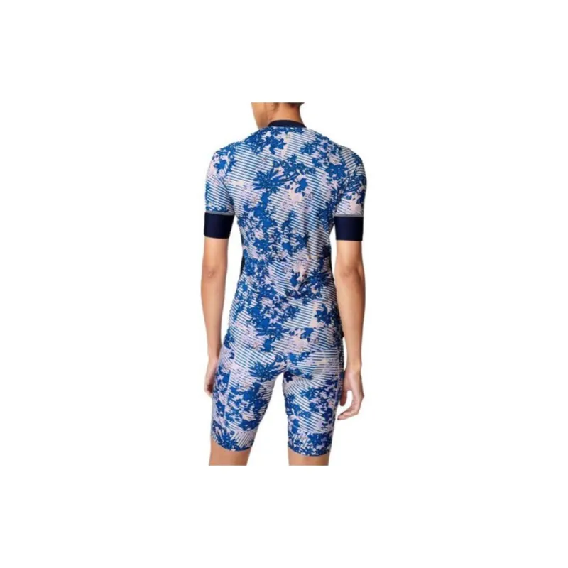 Sweaty Betty T-Shirt Women's Blue Floral Grid Print-1