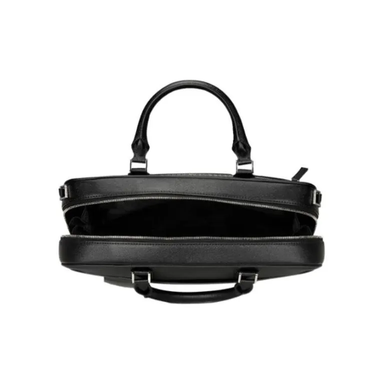 MONTBLANC Leather Briefcases Medium Size Men's Black-4