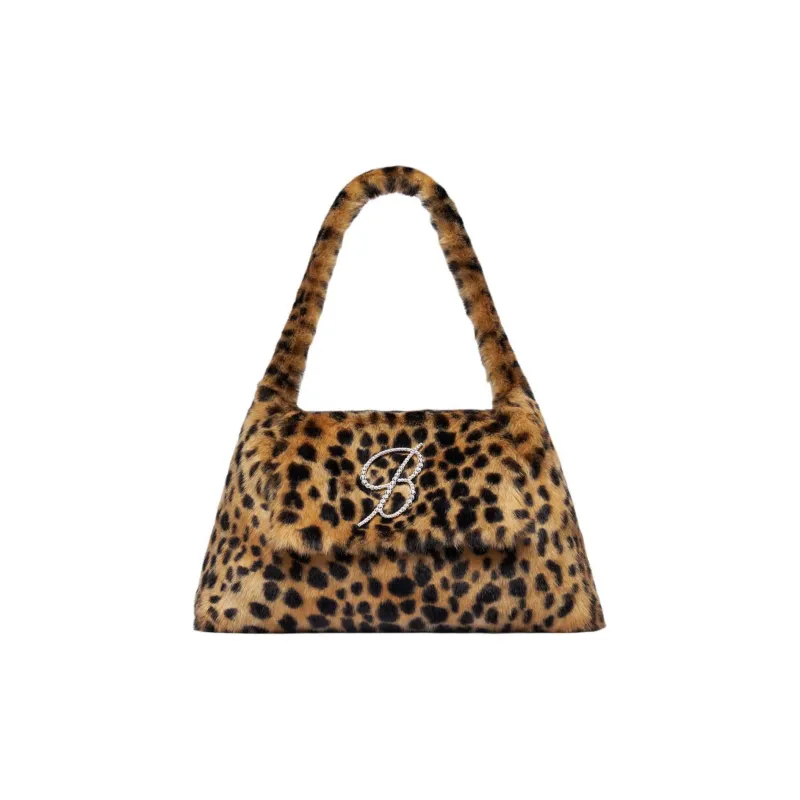 Blumarine Faux Fur Handbag Large Size Women's Brown-0