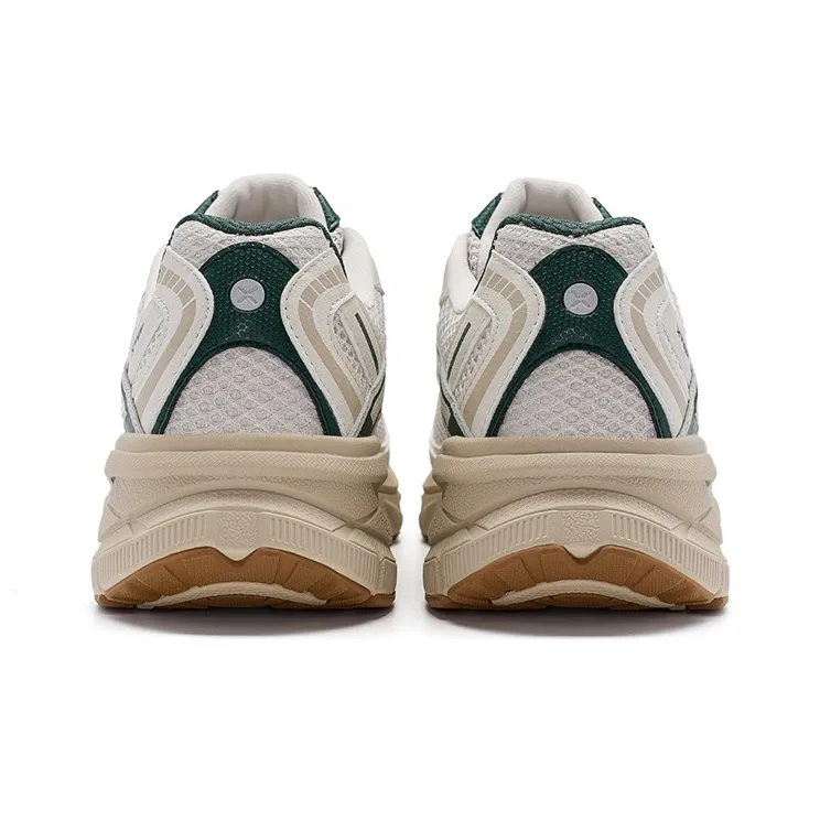 XTEP Small Basque Lightweight Low Top Casual Shoes Women's White Sand Gray/Forest Green-3