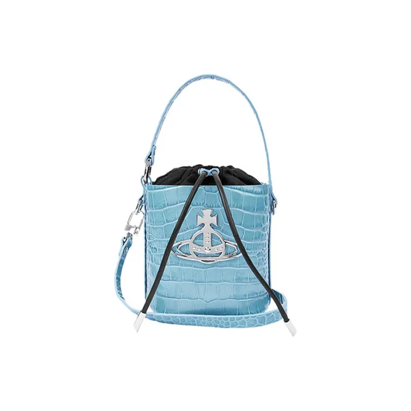 Vivienne Westwood DAISY Calfskin Bucket Bag, Shoulder Bag, Crossbody Bag, Handbag Women's Light Blue-1