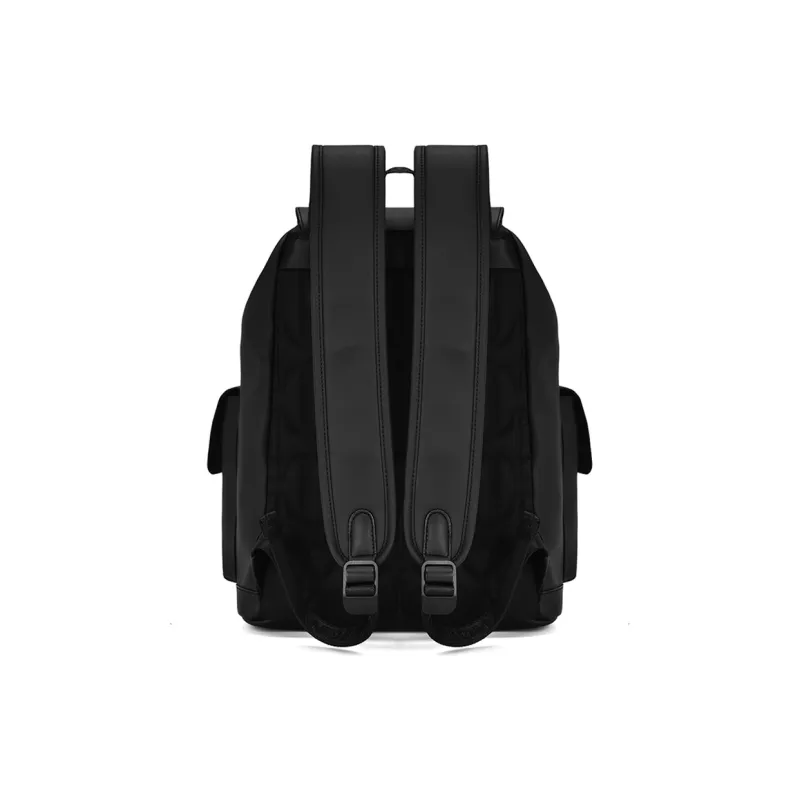 EPIPHQNY PU Backpack Laptop Bag Travel Bag Tubas Men's Black-2