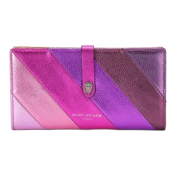 Kurt Geiger London Pebbled Cow Leather Wallet Women's Pink Multicolor