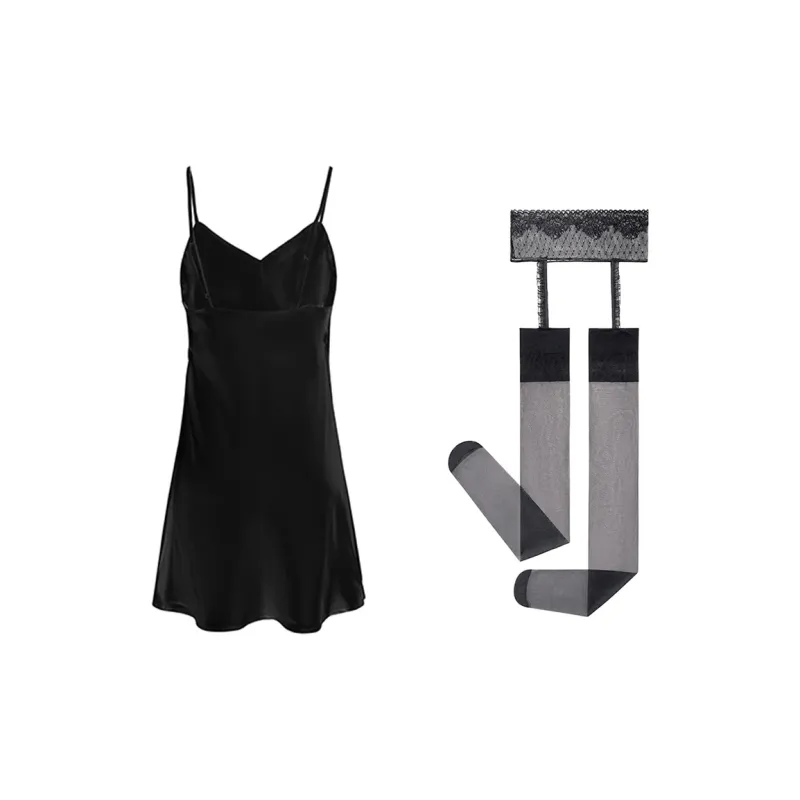 FREELASS Pajama Set Summer Women's Black-1