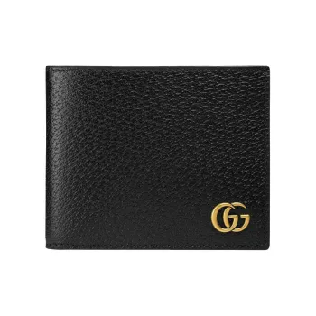 GUCCI Marmont Leather Wallet Unisex Black
