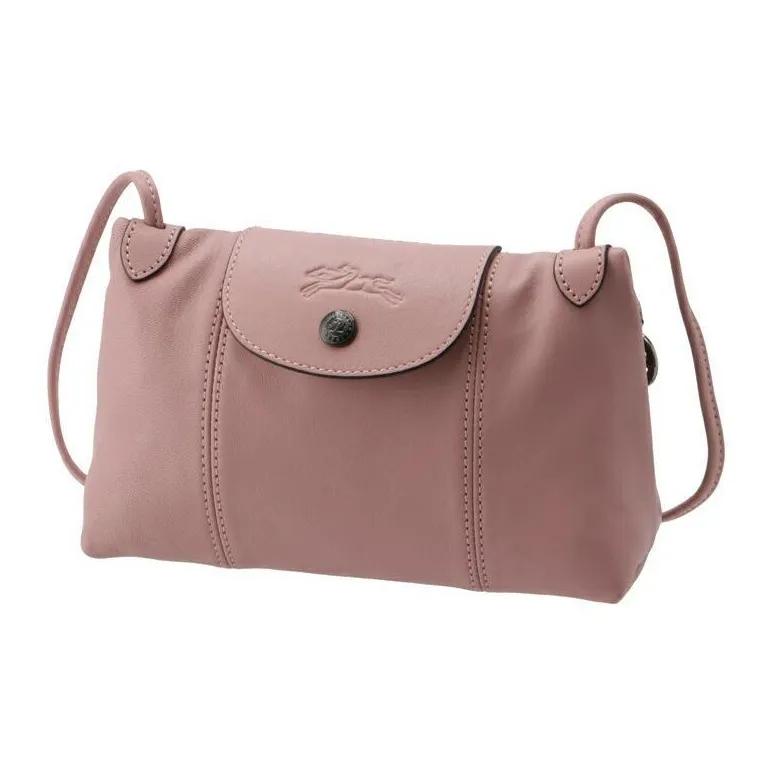 LONGCHAMP Le Pliage Cuir Fabric Crossbody Bag Women's Antique Pink-1