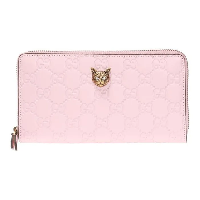 GUCCI Leather Wallet Women's Pink-0