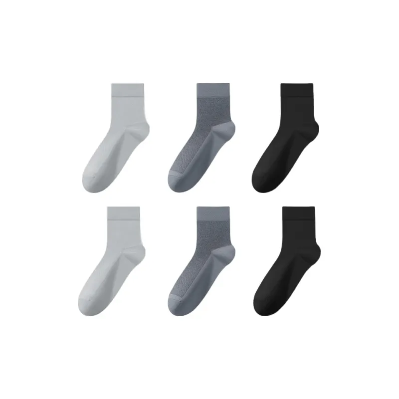 H YXIANG Mid Calf Socks Men's 6 Pack-5
