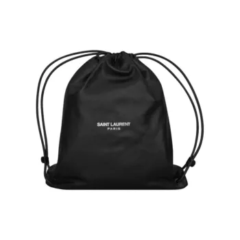 SAINT LAURENT Leather Backpack Unisex Black