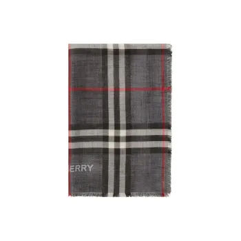 Burberry Check Wool silk Reversible Scarf