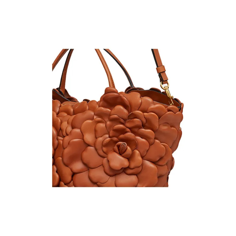 Valentino GARAVANIAtelier Calfskin Bucket Bag, Shoulder Bag, Crossbody Bag, Handbag Women's Brown-4
