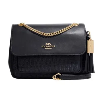 COACH Klare Fabric With Leather Shoulder Bag, Crossbody Bag Trumpets Women's Dark Blue