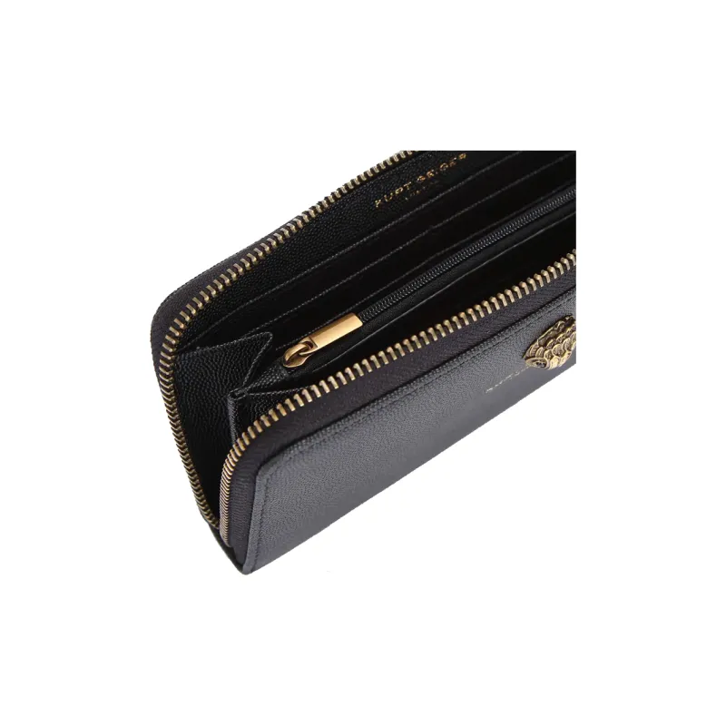 Kurt Geiger London Fish Paste Embossed Cow Leather Wallet Women's Black-3