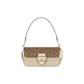 COACH MORGAN SHOULDER BAG IN BLOCKED SIGNATURE CANVAS