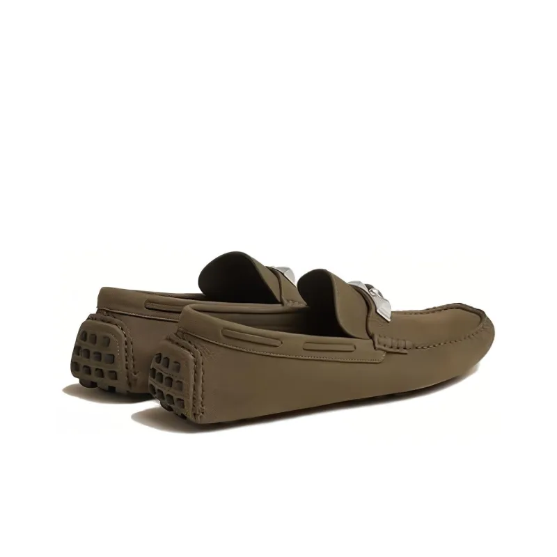 HERMES Irving Loafers Men's Army Green-4