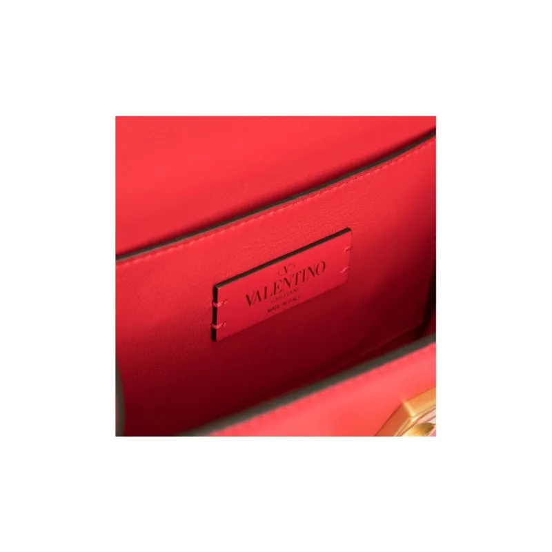 Valentino Leather Portable Crossbody Bag, Shoulder Bag Women's Red-2