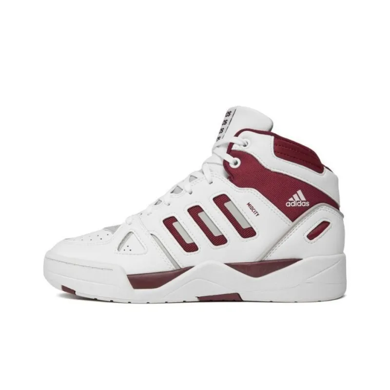 Adidas Midcity Mid Cushioned Slip Resistant High Top Basketball Shoes Unisex White Red-0