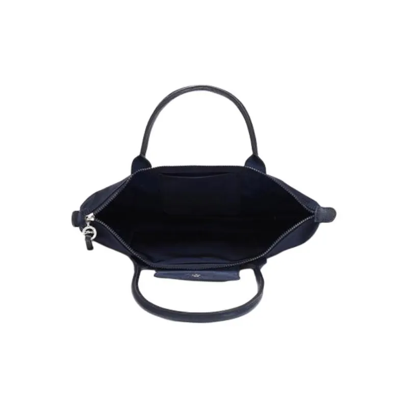 LONGCHAMP Le Pliage Cow Leather One Shoulder Handbags Medium Size Women's Navy-5