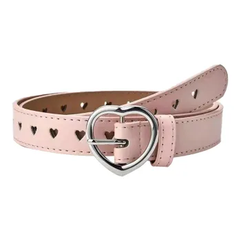 IOTS Eiti, Heart Ring Urban Chic Style Y2k Design American Width 3CM Leather Belts Women's