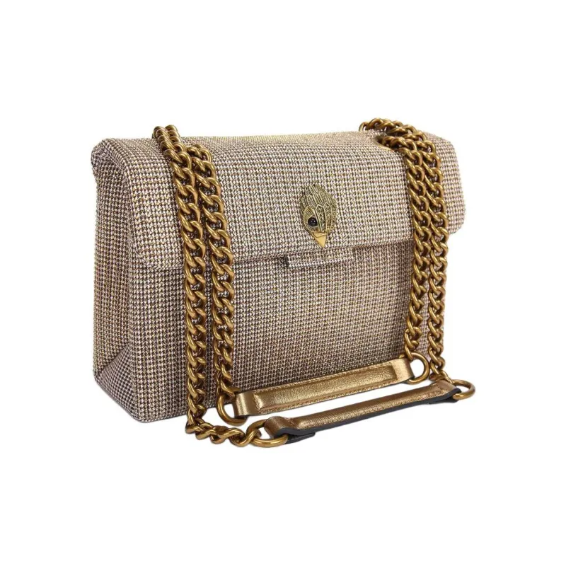 Kurt Geiger London Houndstooth Fabric Shoulder Bag Crossbody Bag Women's Beige-1
