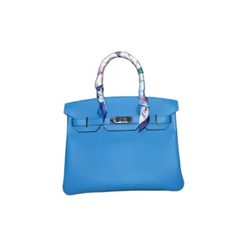 HERMES Birkin Epsom Leather Birkin Bag Handbags Women's B3 Bleu Zanzibar Tanzanian Blue