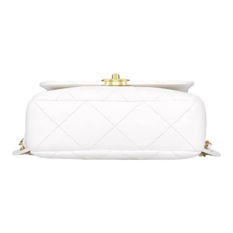 CHANEL 23P SS Sheepskin Backpack Women's White-2