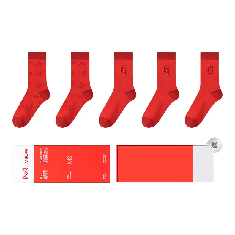 MIIOW Mid Calf Socks Unisex Box 5 Pack-5