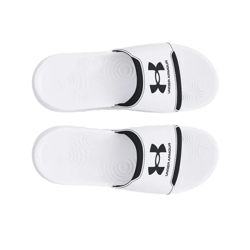 Under Armour UA Ignite Slip Resistant Abrasion Resistant Slide Slippers Men's Black White-3