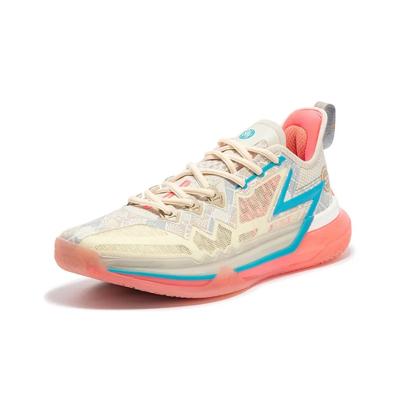 361° BIG3 Future Qi Luo Cushioning Anti Slip Wear Resistant Breathability Low Top Basketball Shoes Men's Dune White-1