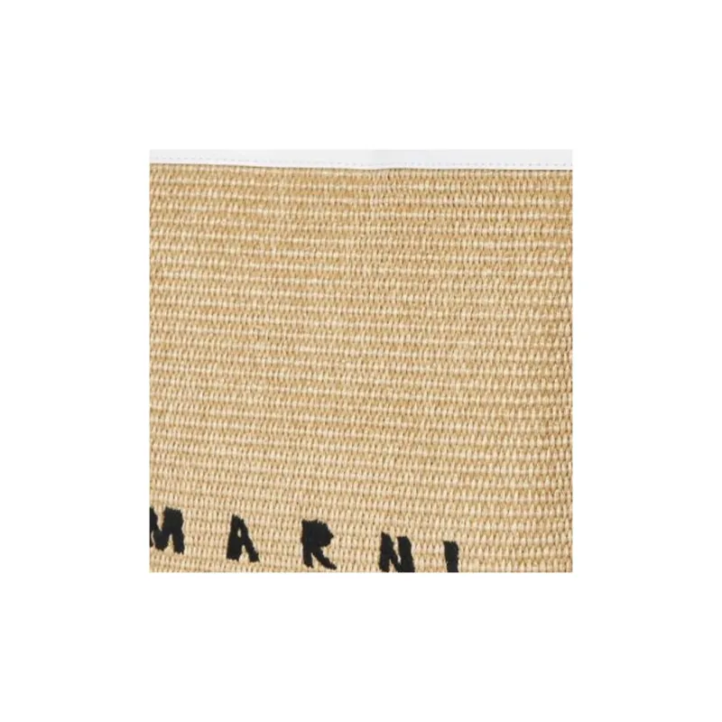 MARNI Tropicalia Logo Embroidered Raffia Tote Bag-3