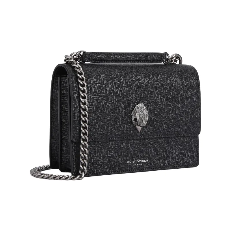 Kurt Geiger London Fish Paste Embossed Cow Leather Shoulder Bag Crossbody Bag Women's Black-2