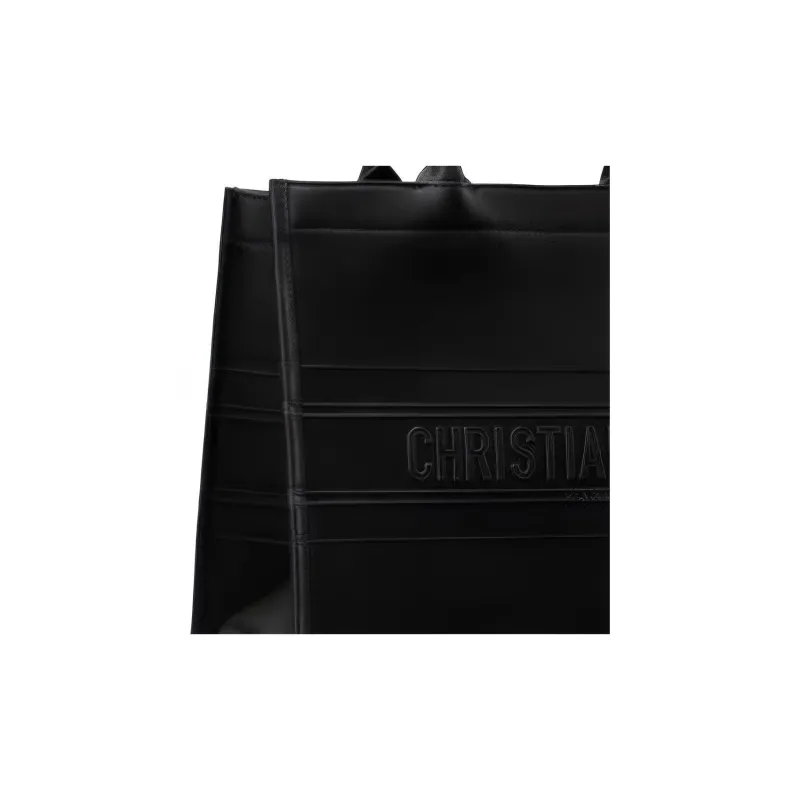 DIOR BookTote Cow Leather Tote Bag Shopping Bag Handbag Small Size Women's Black-4