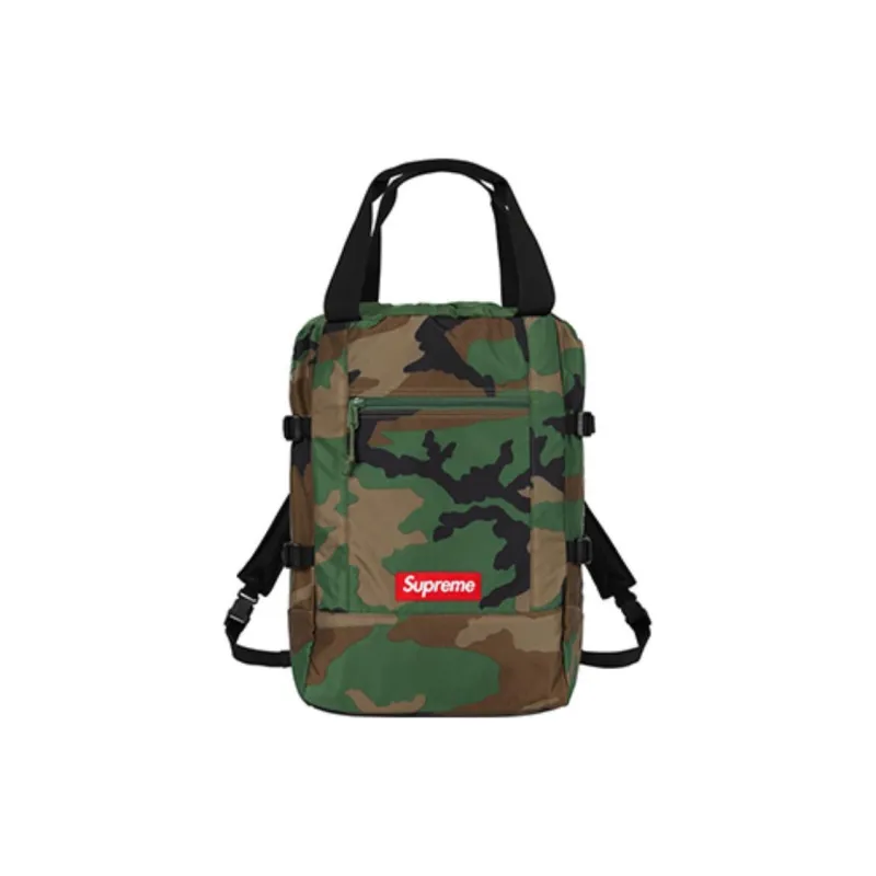 Supreme SS19 Nylon Handbag Backpack Regular Unisex Green Camouflage-0