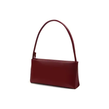 YOCAMU Cow Leather Shoulder Bag, Baguette Bag, Crossbody Bag, Handbag Women's Red/Black/Brown