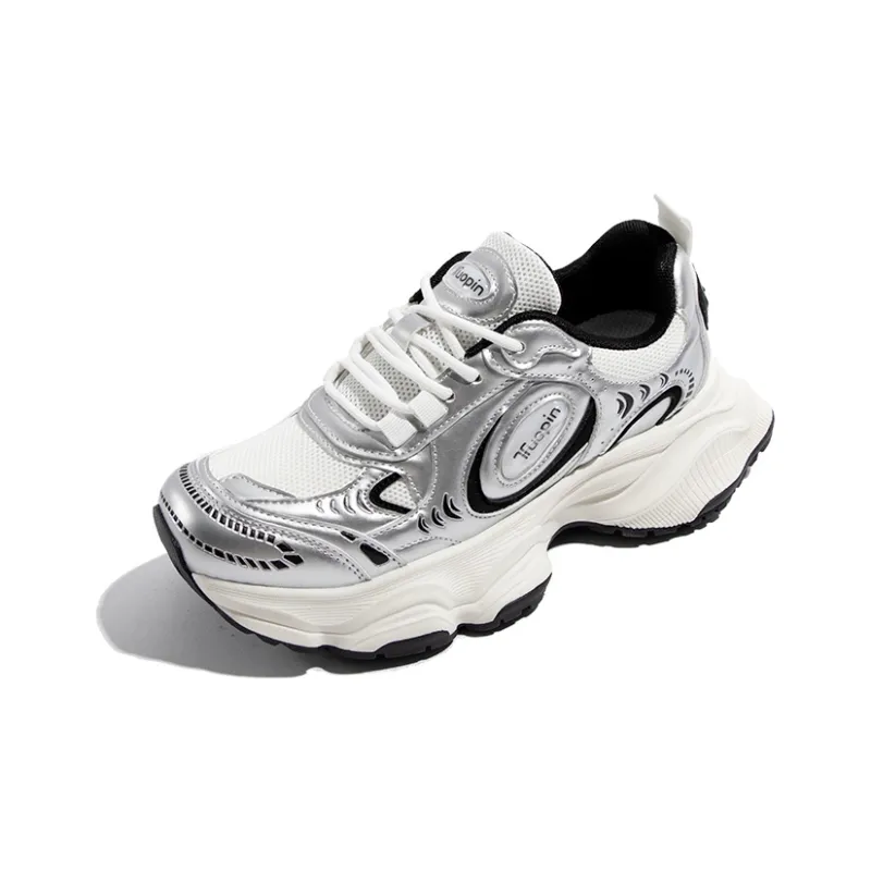 TUOPIN Futuristic Vintage Anti-Slip Wear-Resistant Low-Top Casual Shoes Silver Black-22