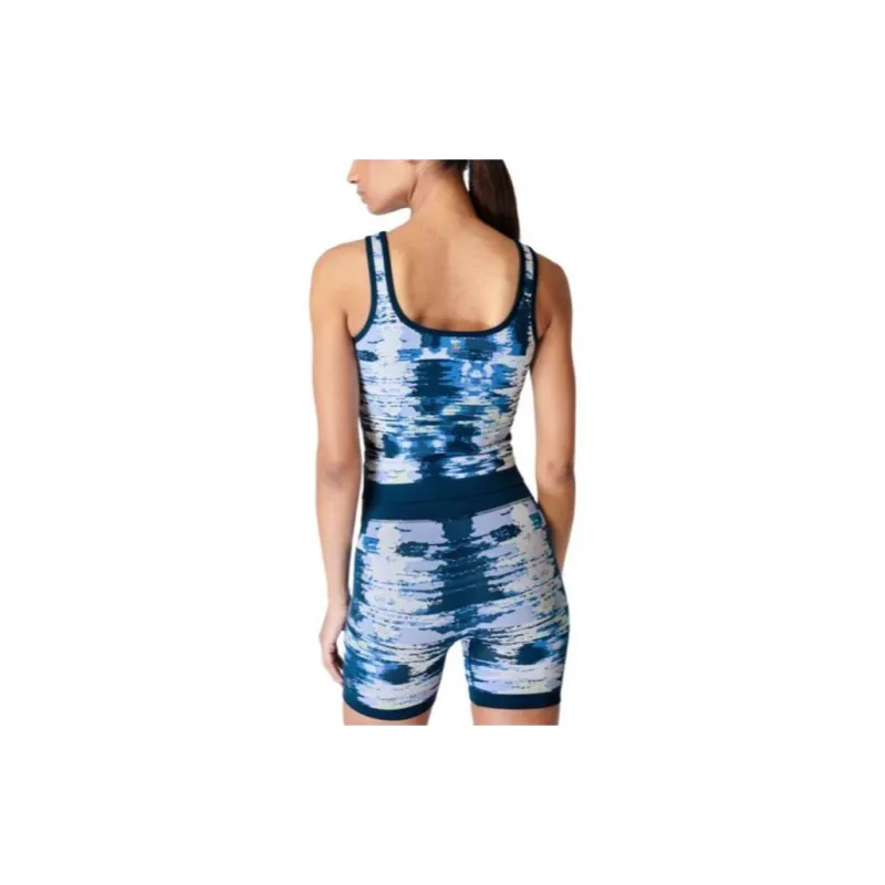 Sweaty Betty Sport Vests Women's Blue Background With Zebra Print Embossing-1